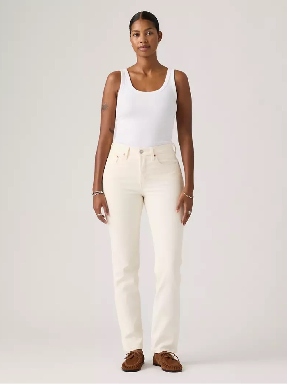 Levi's Classic White Straight-Leg Jeans 25 x 32